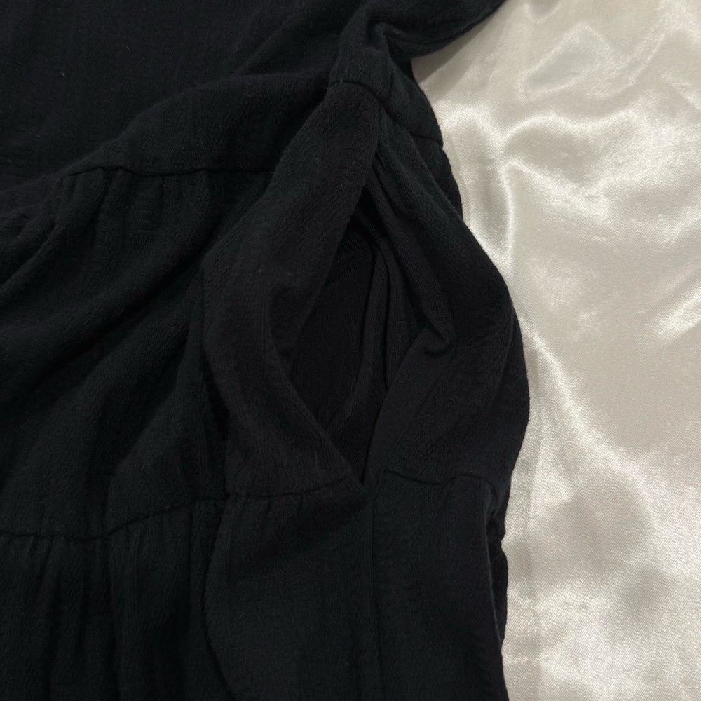 Maeve Anthropologie Gillian Tiered Maxi Dress Short Sleeve Black Small Boho - Picture 12 of 12